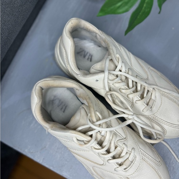 Zara Man CREAM LUG SOLE SNEAKERS Shoes Size 8 41 - Picture 4 of 8